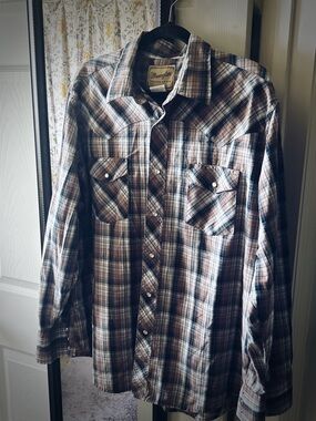 Wrangler Plaid Pearl Button-Down Shirt
